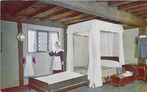Vintage Massachusetts Chrome Postcard Salem West Bedroom Witch House - Imagen 1 de 2