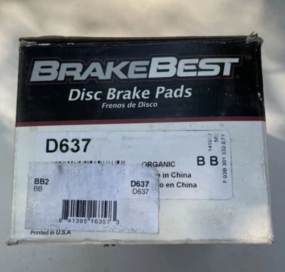 Pastilhas de freio de cerâmica Brake Best D637 94-97Ford Probe 94-02Mazda 626 MX-6 Protege - Imagem 1 de 4