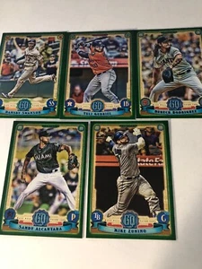 2019 Topps Gypsy Queen 5 card set GREEN Swanson Gurriel Rodriguez Alcantara Mike - Picture 1 of 6