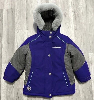 Abrigo de invierno Zero Xposure niñas 4/5 con capucha púrpura gris chaqueta forrada gruesa 3 en 1 Foto 1 de 4