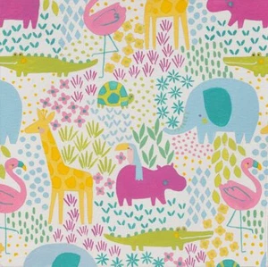 Alexander Henry Monkey's Bizness Harmony Natural Cotton Fabric by Yard - Picture 1 of 1