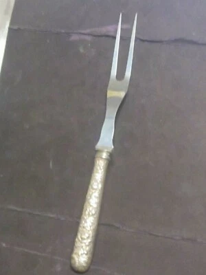 Sterling  Unknown  REPOUSSE CARVING FORK 10 1/2" - Image 1 of 2