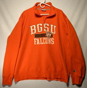 Champion Eco Authentic BGSU Falcons 1/4 Zip Orange Heavy Pullover Men's Size XL - Picture 1 of 8