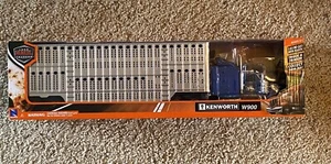 Kenworth W900 Blue Silver livestock trailer 1:43 scale moving parts NewRay New - Picture 1 of 4