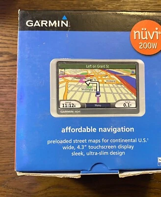 Pacote GPS Garmin Nuvi 200w 4,3 polegadas tela sensível ao toque novo na caixa frete grátis - Imagem 1 de 4