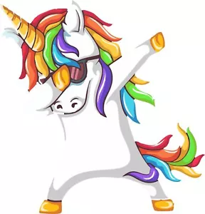 Pegatinas unicornio de escritorio de pared iPad para computadora portátil niños niñas dormitorio divertido casillero doblaje - Imagen 1 de 1