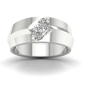 1/2Ct Diamond Wedding Band Ring Size 9 in 10k White Gold (Color H-I, Clarity I2) - Picture 1 of 4
