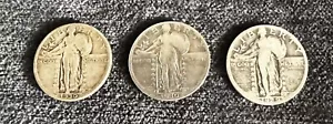 1929, 1930, 1930 S 25C Standing Liberty 90 % cuarto de plata #1037 - Imagen 1 de 2