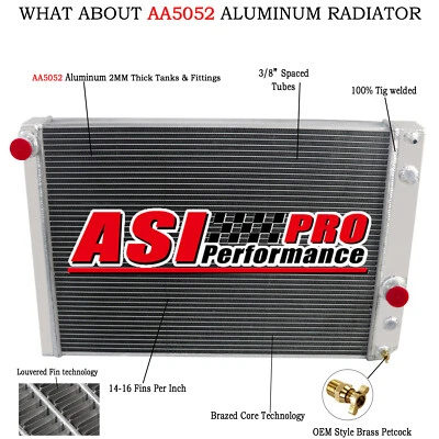 4 ROW Aluminum Radiator Fits 1991-1996 1992 Chevrolet Corvette 5.7L V8 AT/MT; - Image 1 of 4