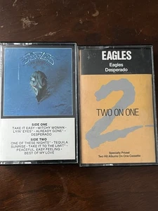 2 VTG Eagles Cassette Tapes Their Greatest Hits/ Two On One Eagles/ Desperado - Picture 1 of 11