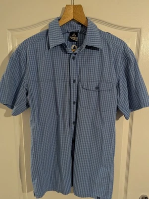 Men's Nike ACG Button Up Blue Check Short Sleeve Shirt Size M - Image 1 of 4