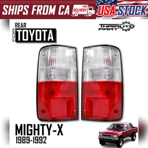 PAIR LR TAIL LAMP LIGHT CLEAR RED FITS TOYOTA HILUX RN85 LN106 1989-1997 PICKUP - Picture 1 of 9