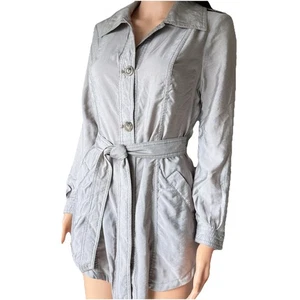 Free People Shacket Jacket Layering Lightweight Utility Belted Indie Grunge Boho - Picture 1 of 17