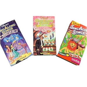 Disney Sing Along VHS Lot Zoe A Dee Doo Dah Lion King And Aladdin Friend Like Me - Picture 1 of 13