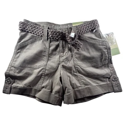 Sonoma Life Style Women's Cargo Shorts Size 6 Khaki Belted Rolled Cuff Casual - Image 1 of 4