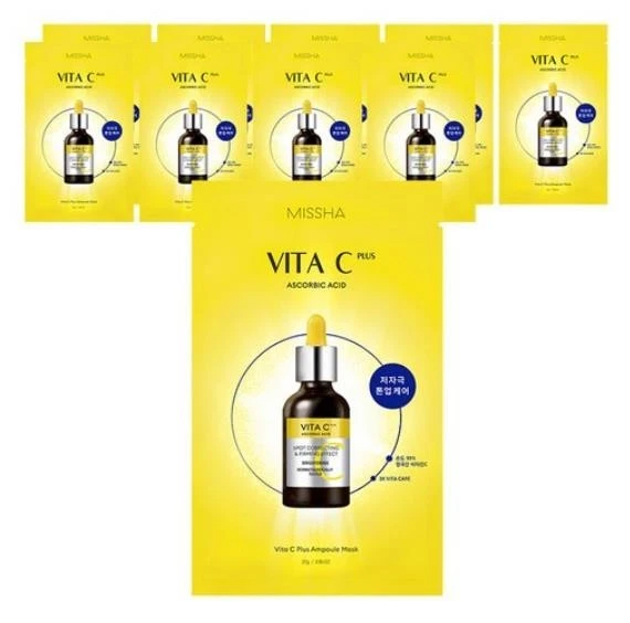 HOJA MÁSCARA AMPOLLA MISSHA VITA C PLUS 27g X 10 piezas K-BELLEZA Foto 1 de 1