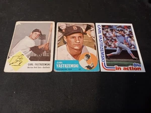 TOPPS CARL YASTRZEMSKI LOT 1963 FLEER GD/VG 1963 TOPPS VG 82 TOPPS IN ACTION NM - Picture 1 of 7