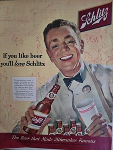 1954 If you like beer you'll love Schlitz bartender vintage ad - Picture 1 of 1