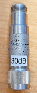 Atenuador Stoddart Aircraft Radio Co 90513-30 30dB UHF 10W 50Ω Tipo-N (m-f) 2235 - Imagen 1 de 9