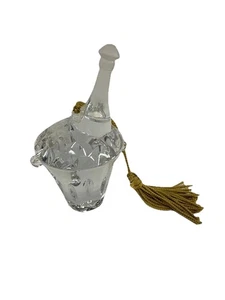 Cubo de champán de cristal Gorham año 2000 adorno de árbol de Navidad de Nochevieja - Imagen 1 de 4