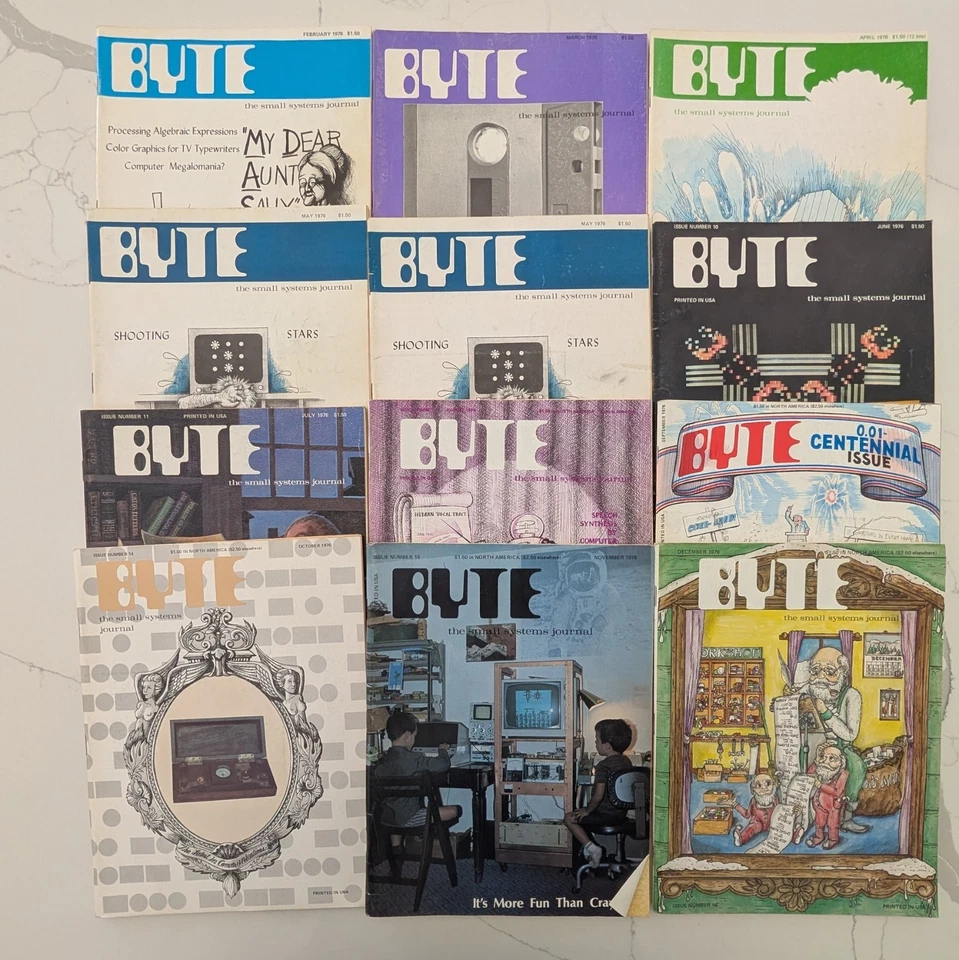 BYTE Magazine Lot – 1976 (12 Issues) – Missing January – Early computer history - Image 1 of 1