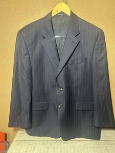 Cappotto sportivo blazer gessato blu navy Chaps by Ralph Lauren vintage 42S - Foto 1 di 13
