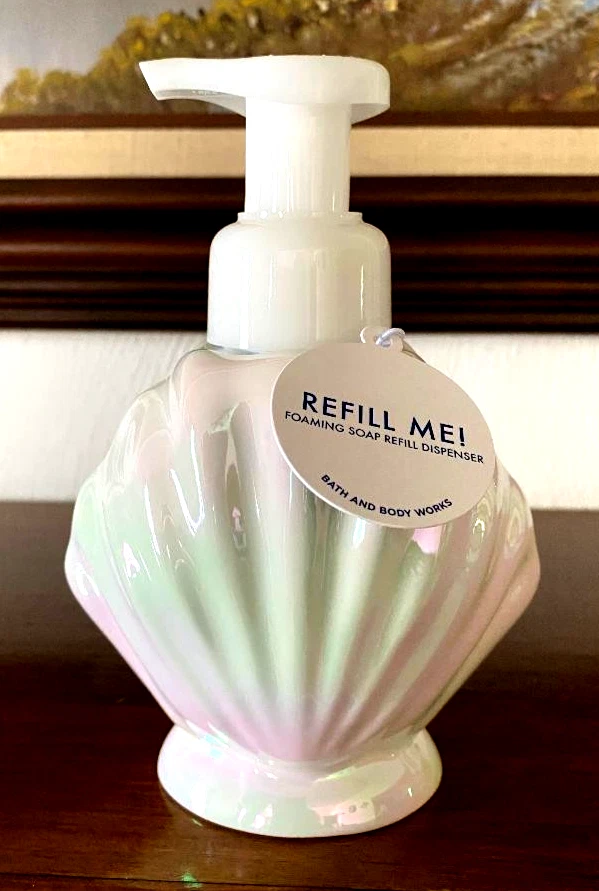 Bath & Body Works Ceramic CLAM SHELL Gentle Foaming Soap Dispenser Holder - Image 1 of 1