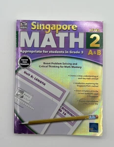 Singapore Math. Level 2 A & B. Appro. for Grade 3. Paperback. - Picture 1 of 5