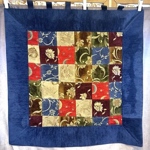 Handmade Chenille Tapestry Wall Hanging 40x40 Patchwork Floral Celestial Boho - Picture 1 of 24