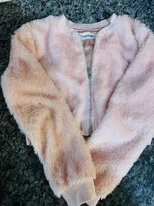 Pink Short Bomber Coat Knit Works Size 10 - Picture 1 of 7