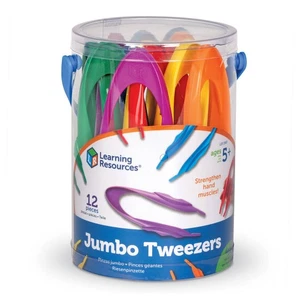 Learning Resources | Set of 12 Jumbo Tweezers | Hand Strength Fine Motor Skills - Picture 1 of 7