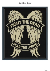 Fight the Dead blanket pattern,60x72", written and graph pattern - Picture 1 of 1