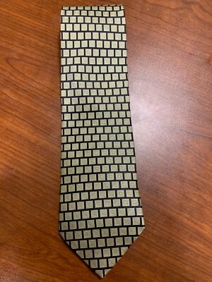 Valerio Garati Pure Silk Handmade 4in Wide Men's Tie - Black and Gold - Image 1 of 3