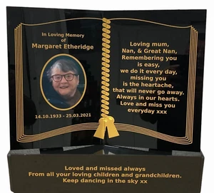 Adult Grave Marker, Large Book On A Plinth, Headstones. Plaques. Personalised - Picture 1 of 12