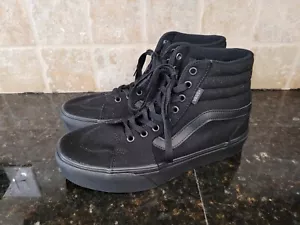 Scarpe da skateboard Vans nuove Sk8-Hi uomo 7,5/donna 9,5 triple nere in tela - Foto 1 di 11