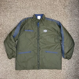 VTG Adidas Men’s Parka Jacket XL Green Blue 90s Y2K Tag Full Zip Baggy Quilted - Picture 1 of 11