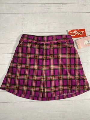 Falda corta vintage Esprit para niñas pequeñas pana a cuadros rosa verde nueva de Lote Antiguo Foto 1 de 4