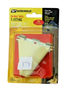 NIP WIREMOLD B16 IVORY ON-WALL METAL T-FITTING EASY TO INSTALL PAINTABLE - Picture 1 of 4