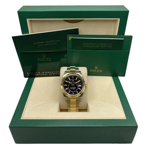 Rolex Sky-Dweller 336933 42mm Steel 18K Yellow Gold Black Dial Watch B&P - Picture 1 of 7