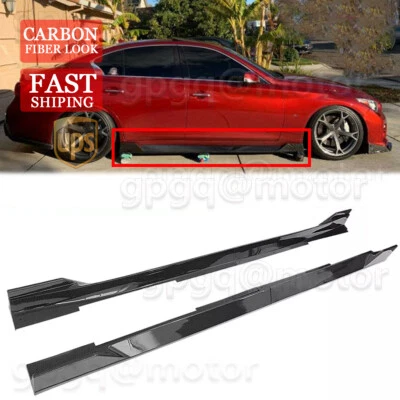 For Infiniti Q50 4-Door 2014-2022 Carbon Fiber Side Skirt Extension Rocker Panel - Image 1 of 4