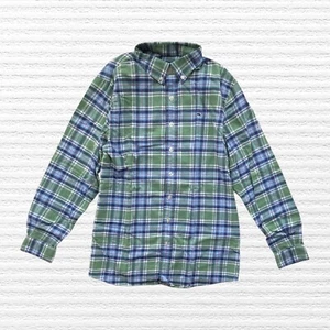 Vineyard Vines Boys Classic Whale Shirt Green Plaid Long Sleeve Size L (16) - Picture 1 of 11