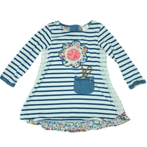 Emily Rose Tunic Shirt Top Girls 8 White Floral Rose Crochet Lace Long Sleeve - Picture 1 of 9