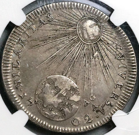 1702 NGC XF 45 Naples Sicily 1/2 Ducato Sunface Globe Coin POP 2/1 (22041403C) Cover