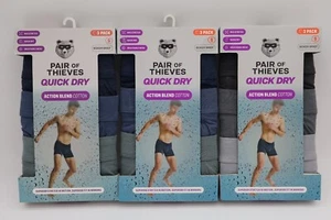 Pair of Thieves Men's Quick Dry Cotton Action Blend Boxer Briefs 9 Pack Size S - Picture 1 of 14