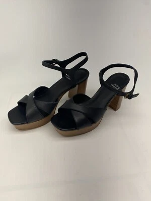 Tacones de plataforma Jeffrey Campbell Seraphina negros con tiras talla 10 para mujer Foto 1 de 4