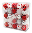 50 Pack Red and White Assorted Ball Ornaments