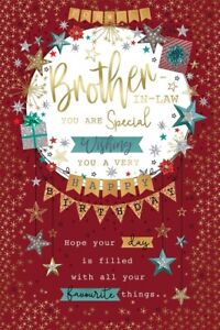 Happy Birthday Brother In Law Greetings Card Luxury Gold Foil