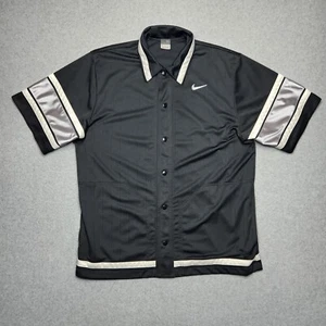 Vintage Nike Shirt Herren Large Schwarz Dri Fit Warm Up Button Raiders 90s Y2K - Bild 1 von 11