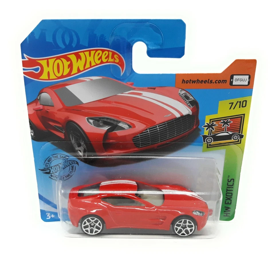 Hot Wheels 229/2020 Aston Martin One 77 rosso Exotics Malaysia blister corto - Immagine 1 di 1
