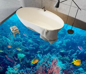 3D Ocean Fish 30RAIN99 Floor WallPaper Murals Wall Print Decal AJ Honey - Picture 1 of 6